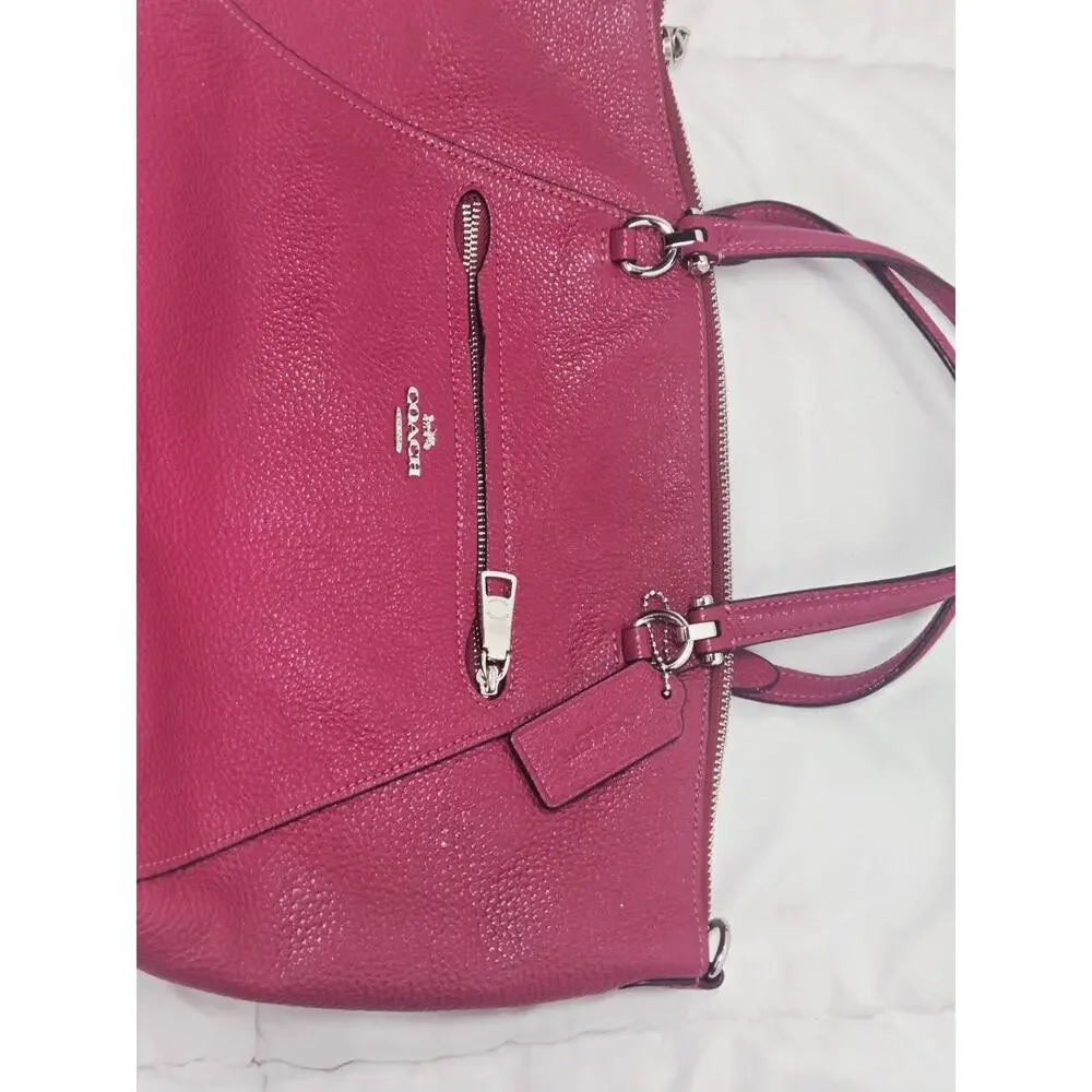 Vtg Coach Bag Prairie Burgundy Pebbled Leather No Strap Satchel Boho - Picture 5 of 10